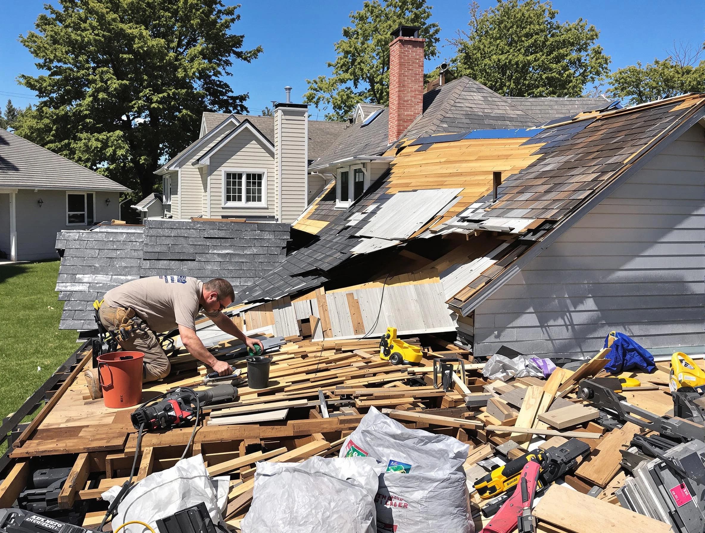 Brecksville Roofing Company completing a roof replacement in Brecksville, OH