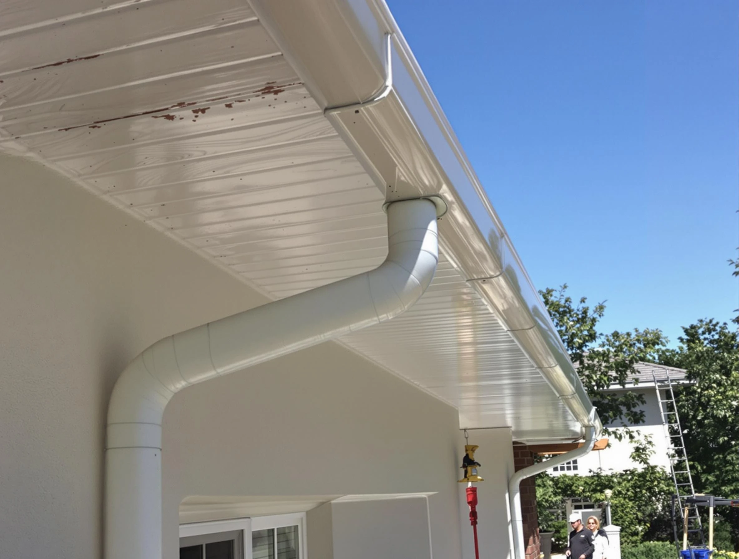 On-site seamless gutter fabrication by Brecksville Roofing Company in Brecksville, OH